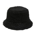 thumbnail image 1 of Ticikt Winter Fluffy Cow Print Bucket Hats Women Outdoor Warm Sun Hat Soft Velvet Fisherman Cap Lady Panama Female,Color:Black, 1 of 8