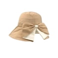 thumbnail image 1 of Ticikt Women Bow Bucket Sun Hat, Wide Brim Sun Protection Foldable Lightweight Summer Outdoor Fisherman Cap,Khaki, 1 of 4