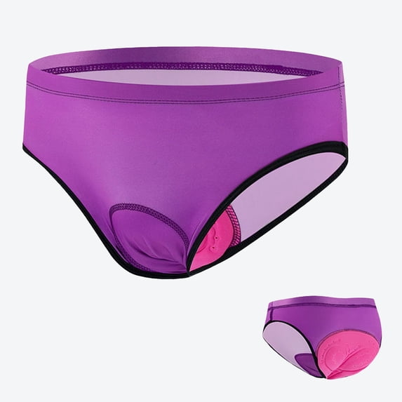 Ticikt Women Cycling Underwear, 3D Padded Bike Shorts, Breathable Moisture Wicking Biking Briefs,Purple,S