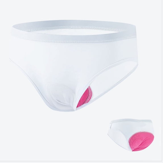 Ticikt Women Cycling Underwear, 3D Padded Bike Shorts, Breathable Moisture Wicking Biking Briefs,White,XXL