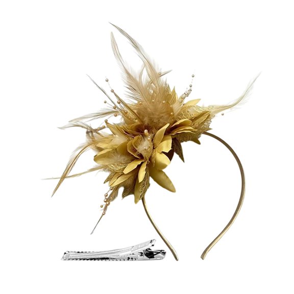 Ticikt Women Fascinator Hat, Flower & Net Veil Headpiece for Tea Party, Races, Wedding and Formal Events,YE2
