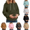 thumbnail image 1 of Ticikt Women Fuzzy Pet Pouch Hoodie, Pullover Sweatshirt with Kangaroo Carrier Pocket for Small Cats Dogs,Army Green, 1 of 6