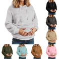 thumbnail image 1 of Ticikt Women Fuzzy Pet Pouch Hoodie, Pullover Sweatshirt with Kangaroo Carrier Pocket for Small Cats Dogs,Light Gray, 1 of 6