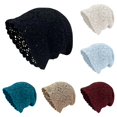 thumbnail image 1 of Ticikt Women Hollow Crochet Slouchy Beanie, Lightweight Breathable Retro Knit Versatile Sun‑Protective Crochet Skull Hat for Ladies,Black, 1 of 4