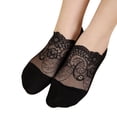 thumbnail image 1 of Ticikt Women Lace Fishnet Ankle Socks Transparent Floral Mesh Thin Summer Sheer Socks for Women, 1 of 8