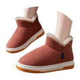thumbnail image 1 of Ticikt Women Men Ankle Bootie Slipper Plush Warm Indoor Outdoor Shoes Comfy Lined Memory Foam Slipper with Anti- Sole,Color:Brick Red,Size:6, 1 of 9