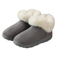thumbnail image 1 of Ticikt Women Men Ankle Bootie Slipper Plush Warm Indoor Outdoor Shoes Comfy Fleece Lined Memory Foam Slipper with Anti-Slip Sole,Color:Grey,Size:8, 1 of 7