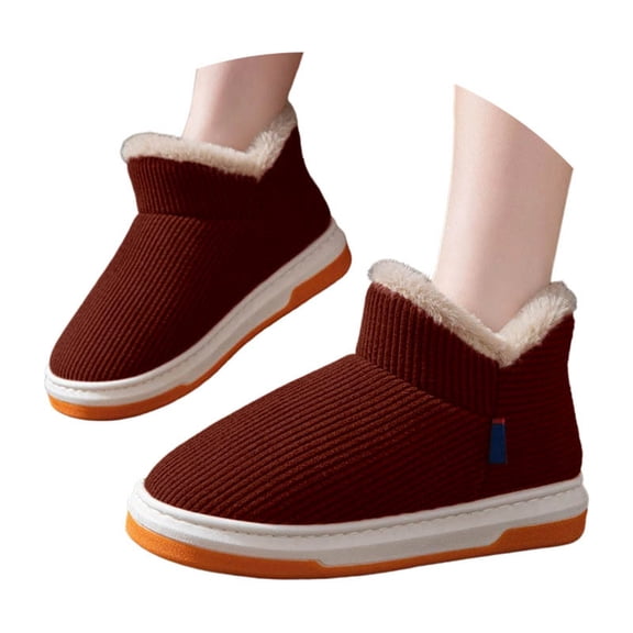 Ticikt Women Men Ankle Bootie Slipper Plush Warm Indoor Outdoor Shoes Comfy Lined Memory Foam Slipper with Anti- Sole,Color:,Size:6