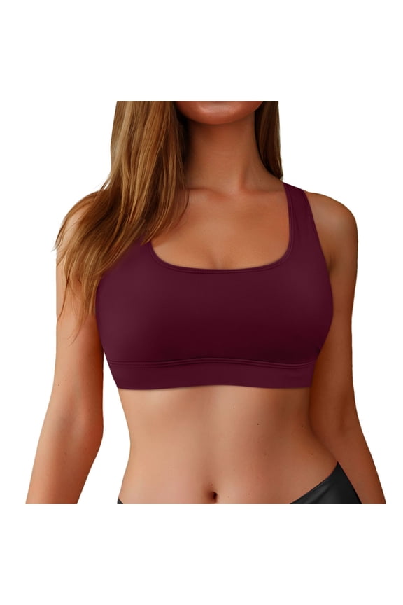 Women Racerback Sports Swim Bra High Neck Bikini Tops Black Workout Bathing Suit Padded Tops