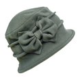 thumbnail image 1 of Ticikt Ladies Elegant Floral Cloche Hat, Classic Double-Layer Bucket Hat 1920s,Color:Army Green, 1 of 3