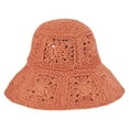 thumbnail image 1 of Ticikt Women Straw Sun Hat Floral Woven Crochet Bucket Hat Accessories Beach Hat Hand Woven Boho Foldable Cap,Color:Orange, 1 of 3