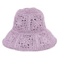 thumbnail image 1 of Ticikt Women Straw Sun Hat Floral Woven Crochet Bucket Hat Accessories Beach Hat Hand Woven Boho Foldable Cap,Color:Purple, 1 of 2