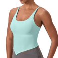 thumbnail image 1 of Ticikt Women's Butterluxe Y Back Longline Sports Bra with Spaghetti Straps Racerback Padded Yoga Workout Crop Tank Top,Color:Mint Green, 1 of 4