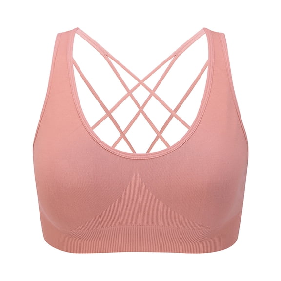 Ticikt Women's Cross Back Sports Bra Padded Strappy Medium Support Yoga Bra for Workout Fitness,Color:A