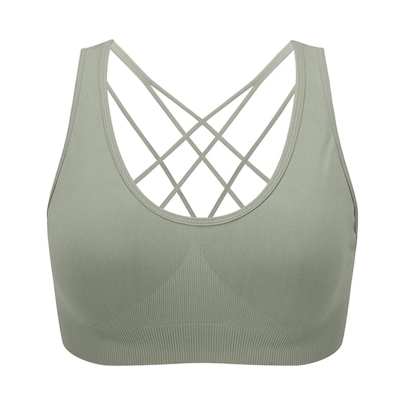Ticikt Women's Cross Back Sports Bra Padded Strappy Medium Support Yoga Bra for Workout Fitness,Color:Green