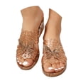 thumbnail image 1 of Ticikt Women's Jelly Sandals Slingback Bling Beach 80s 90s Retro Flat Shoes, 1 of 9