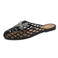 thumbnail image 1 of Ticikt Women's Jelly Sandals Slingback Bling Beach 80s 90s Retro Flat Shoes, 1 of 9