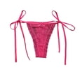 thumbnail image 1 of Ticikt Women's Lace Thong Panties Low Rise T Back G String Underwear with Tie Side Straps and Hollow Out Design Pure Desire Style Comfortable Breathable Soft Stretchable, 1 of 4