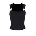 thumbnail image 1 of Ticikt Women's Quick-Dry Fitness Camisole with Supportive String Design for Running and Wear,Color:Black, 1 of 8