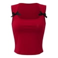 thumbnail image 1 of Ticikt Women's Quick-Dry Fitness Camisole with Supportive String Design for Running and Wear,Color:Red, 1 of 6