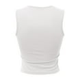 thumbnail image 1 of Ticikt Women's Quick-Dry Fitness Camisole with Supportive String Design for Running and Wear,Color:White, 1 of 5
