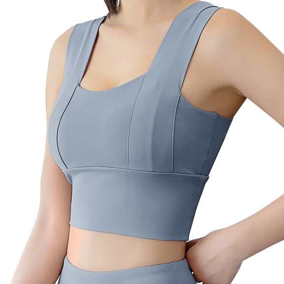 Ticikt Women's Seamless Comfortable Sports Bra for Yoga Workout Activity and Sleep with Removable Pads,Color:Light Blue