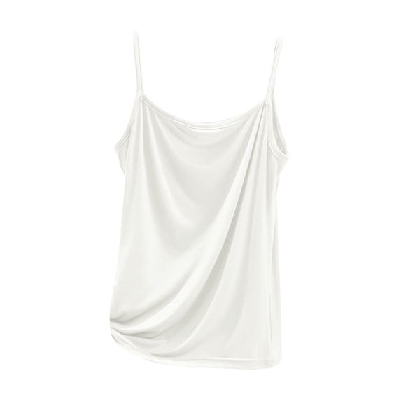 Ticikt Women's Soft Strap Camisole Tank Top for Layering Comfortable All Season Casual Wear Basic Undershirt,Color:White