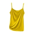 thumbnail image 1 of Ticikt Women's Soft Strap Camisole Tank Top for Layering Comfortable All Season Casual Wear Basic Undershirt,Color:Yellow, 1 of 2