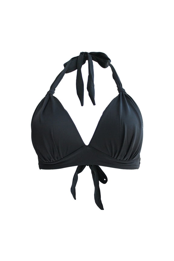 Women's V-Neck Bikini Top Twist Triangle Swimsuit Top Halter Bathing Suit Top