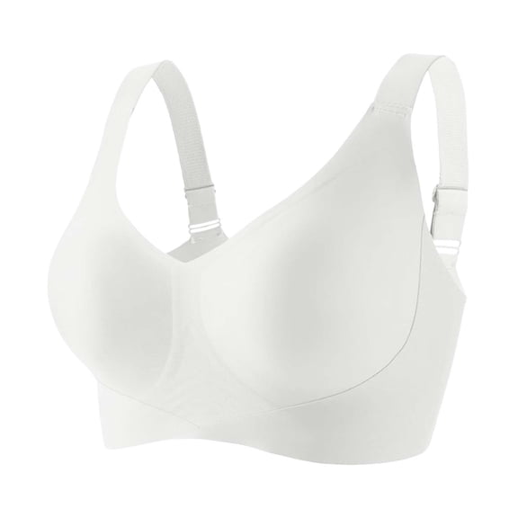 Ticikt Women's Wireless Seamless Bra Ultra-Soft Push Up Full Coverage Bralette Everyday Comfort & Support,Color:White