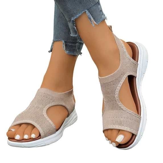 Ticikt Womens Comfortable Orthopedic Sandals Arch Support Ladies Walking Sport Athletic Sandals Open Toe On 2 Inches Heel