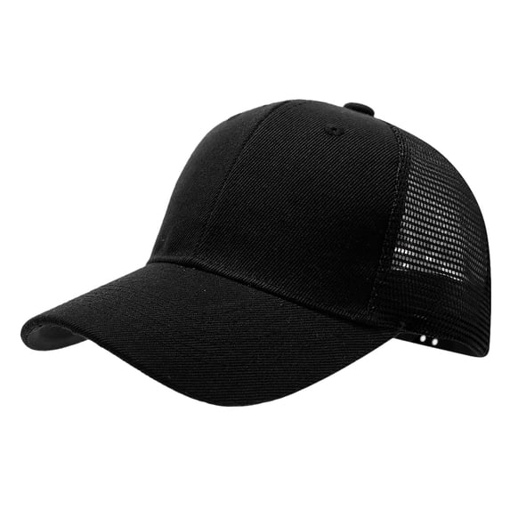 Ticikt Womens Ponytail Hat Baseball Cap High Messy Bun Ponycap Hats Quick Drying Mesh Hat,Color:Black