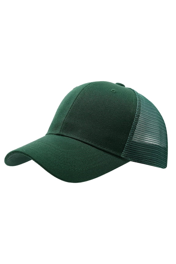 Womens Ponytail Hat Baseball Cap High Messy Bun Ponycap Hats Quick Drying Mesh Hat,Color:Dark Green