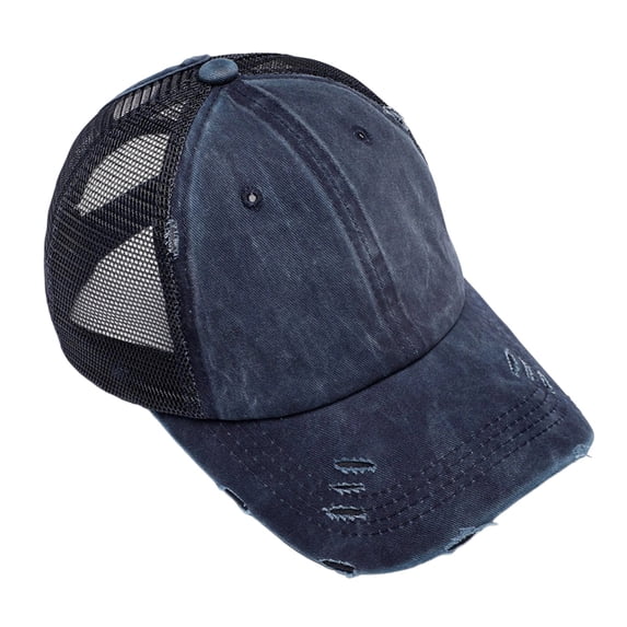 Ticikt Womens Ponytail Hat Baseball Cap High Messy Bun Ponycap Hats Quick Drying Mesh Hat,Color:Navy