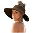 thumbnail image 1 of Ticikt Womens Sunshade Hat Korean Edition Women Open Top Big Sunscreen Sun Hat No Top Foldable Hat,Color:Coffee, 1 of 4