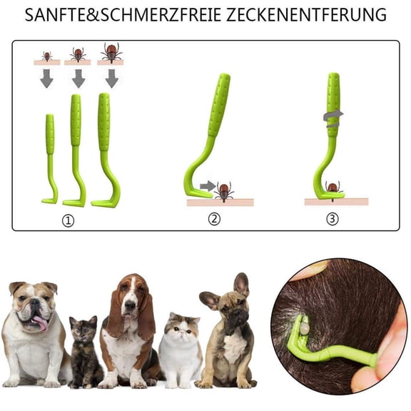 Tick Hook Tick Remover for Dogs Cats Horses Tick Lever Removal Tool for Fleas Magnifiers Safe Easy to Use for Pet Human