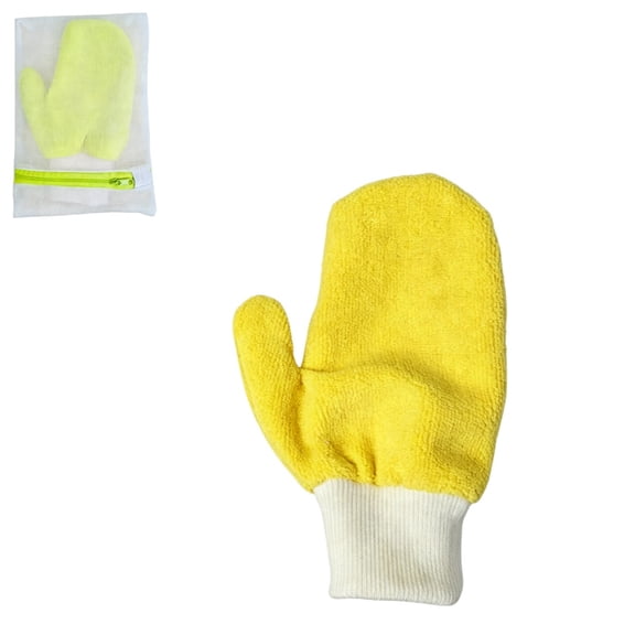 Tick Removal Glove for Humans & Pets, Chemical-Free, Durable, Portable Tick Management Tool for Outdoor Adventures & Daily Use, Yellow (Included Dryer Bag)