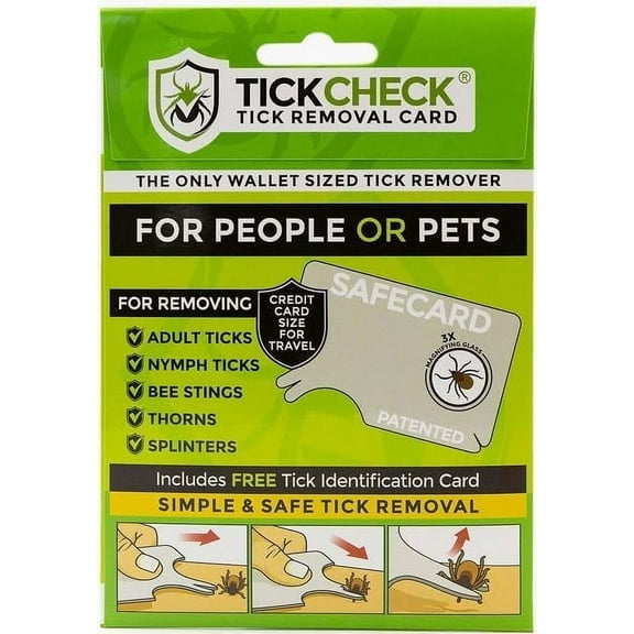 TickCheck Tick Remover Card - Wallet Sized Tick Removal Tool with Free Tick ID Card