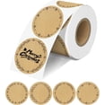 thumbnail image 1 of 2'' Christmas Thermal Labels - 600pcs Round Thermal Printer Labels with Flower Border, Waterproof Thermal Printer Stickers for Logo Design, Name/Price Tag, Thanks Card, Address, QR Code (Brown), 1 of 6
