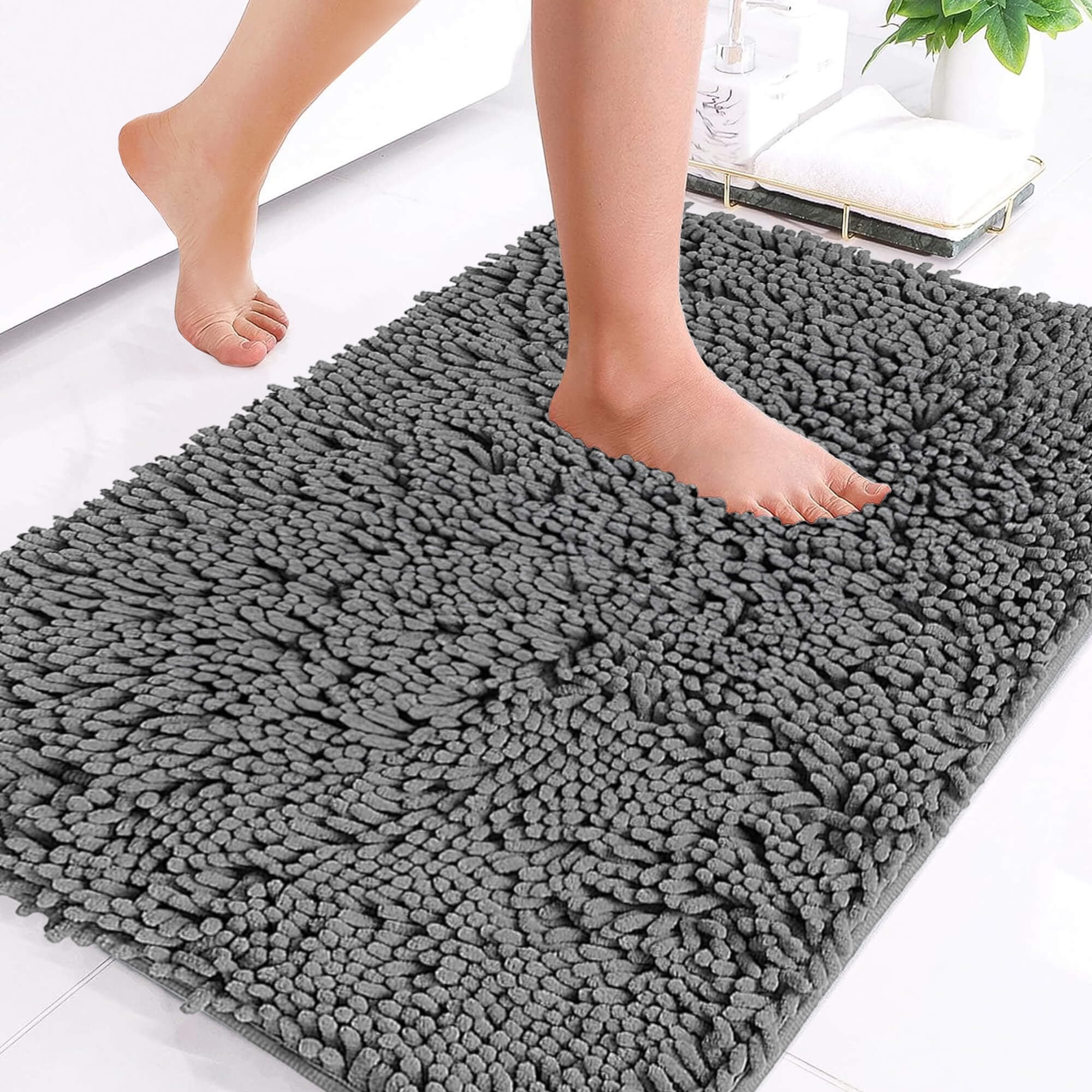 TickJOY Bathroom Rug, NonSlip Bath Mat, Soft Cozy Shaggy Durable Thick
