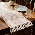 thumbnail image 1 of TickJOY Boho Table Runner – Farmhouse Decor Macrame Runner Table Cloth with Tassels for Home Decor, Kitchen Decor, Living Room Decor, Centerpiece Table Decorations(Beige, 12x72 Inches), 1 of 6