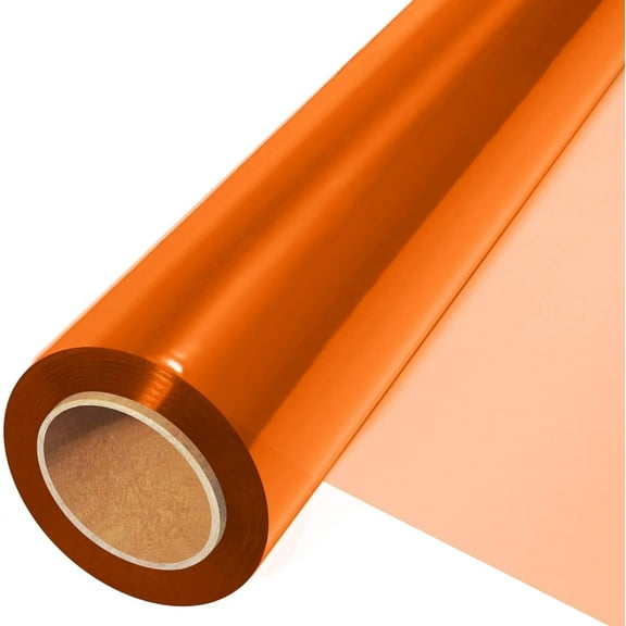 TickJOY Colored Cellophane Wrap Roll, Orange, 100ft, 17.5''