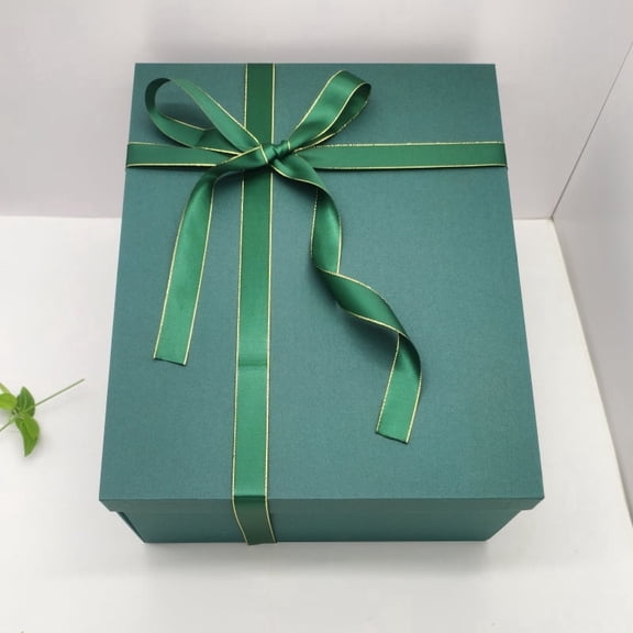 TickJOY Green Gift Box 16.5''x13''x5.5'' - Large Gift Boxes with Lid for Presents Packaging, Birthday, Christmas, Wedding, Anniversary, Big Gift Box with Ribbon, Shred Filler, Card, Wax Seal (Green)