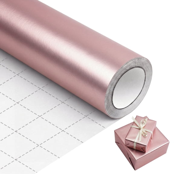 TickJOY Matte Pink Wrapping Paper, Solid Color Gift Wrapping Paper Roll Perfect for Wedding, Birthday for Men, Christmas, Baby Shower, Graduation Gifts, Father's Day Gifts (17 Inches X 32.8 Feet)
