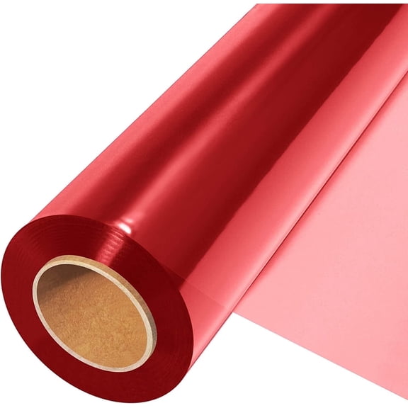 TickJOY Red Cellophane Wrap, 100ft x 17.5in (2.5 Mil)