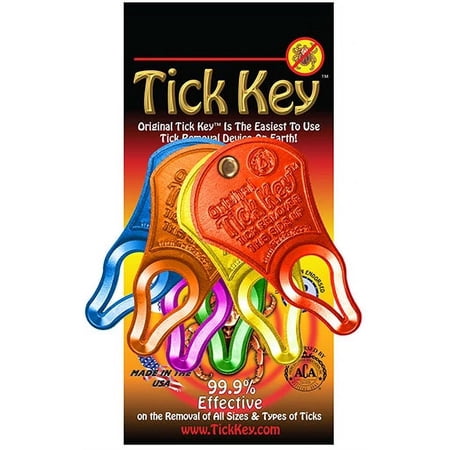 The Original Tick Key Tick Removal Device - Portable, Safe and Highly Effective Tick Removal Tool - Assorted Colors