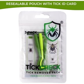 Tickcheck Tick Remover Value 3 Pack, Tick Remover Tools + Tick Identification Card for Humans, Dogs & Cats 1 Set