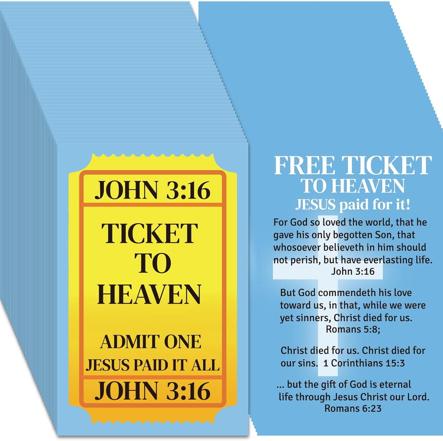 Ticket to Heaven Scripture Cards, Christian Gospel Tracts and Bible ...