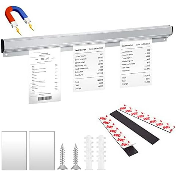 Ticket Rack Magnetic Restaurant Order Holder Slide Check Rack Kitchen Ticket Holder Note and Paper Holder Aluminum Ticket Holder for Restaurant with Strips Bill Orders Display Rail for Kitchen