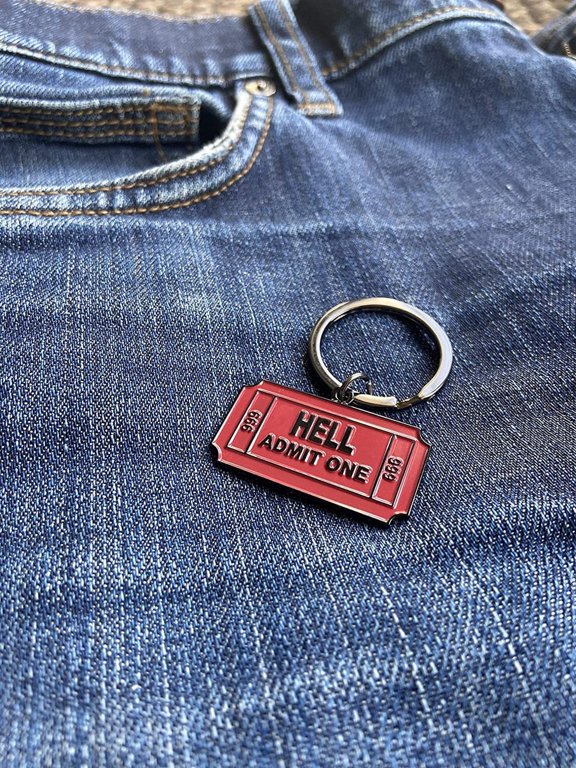 Ticket to He\\ Admit One - 3 inch Acrylic Keychain